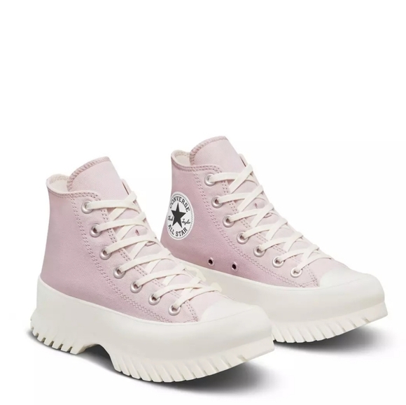 Converse CTAS Lugged 2.0 Hi Platform Barely Rose Sneakers - Picture 1 of 8